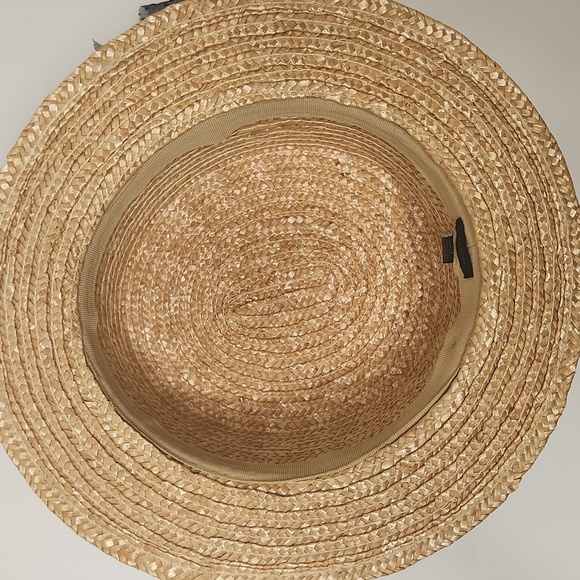 Tarnish Women's Brown Boater Straw Hat With Dotted Tulle Netting - Picture 6 of 11